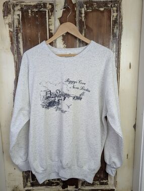 Vintage Peggy’s Cove Souvenir Nova Scotia Crewneck Sweatshirt XL Made in Canada